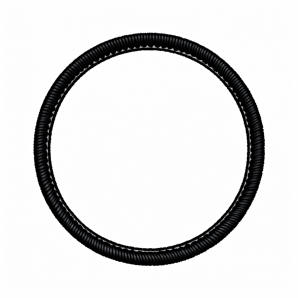 Black rubber hose on a white background