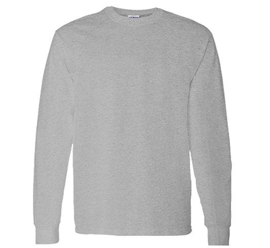 Gray long-sleeve shirt on a white background