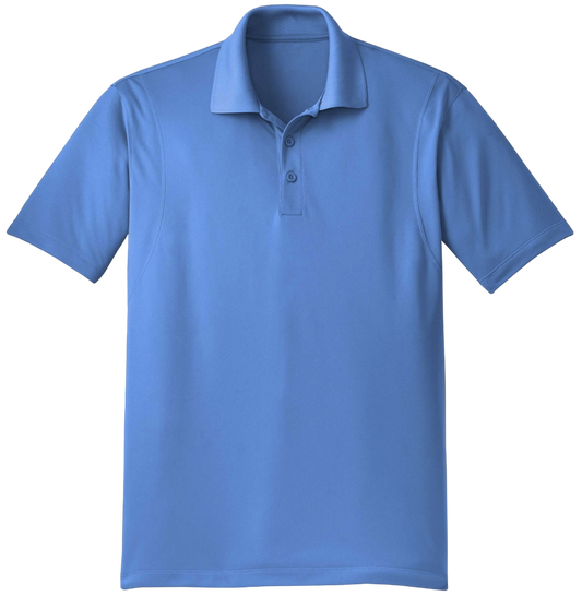 Blue polo shirt on a white background