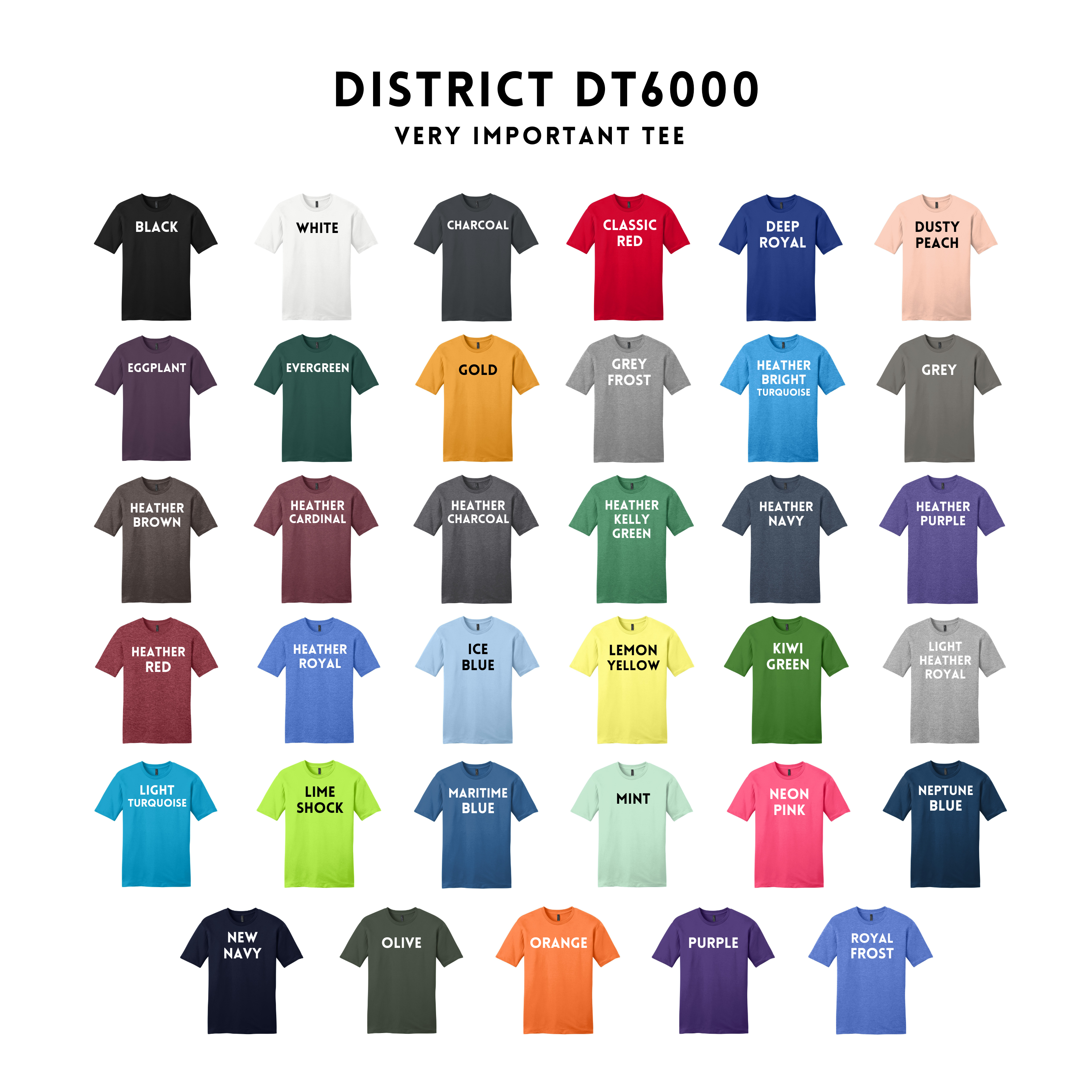 Custom Printed District DT6000 Very Important Tee – Upload Your Logo