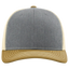 Two-tone cap with gray front and beige back on a white background