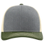 Gray and green cap with a white background