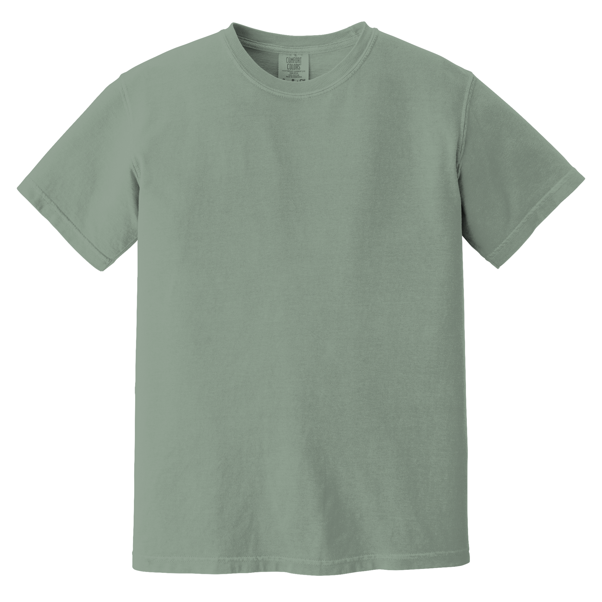Plain green t-shirt on a white background