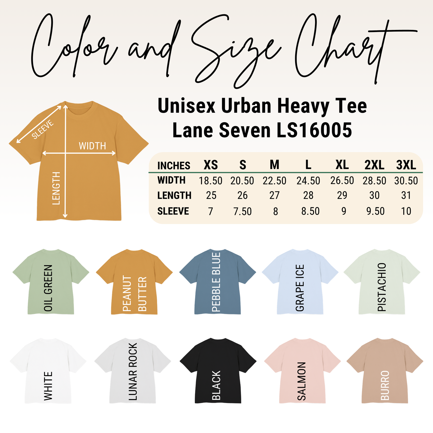Custom Embroidered Lane Seven LS16005 Urban Heavyweight T-Shirt – Upload Your Logo