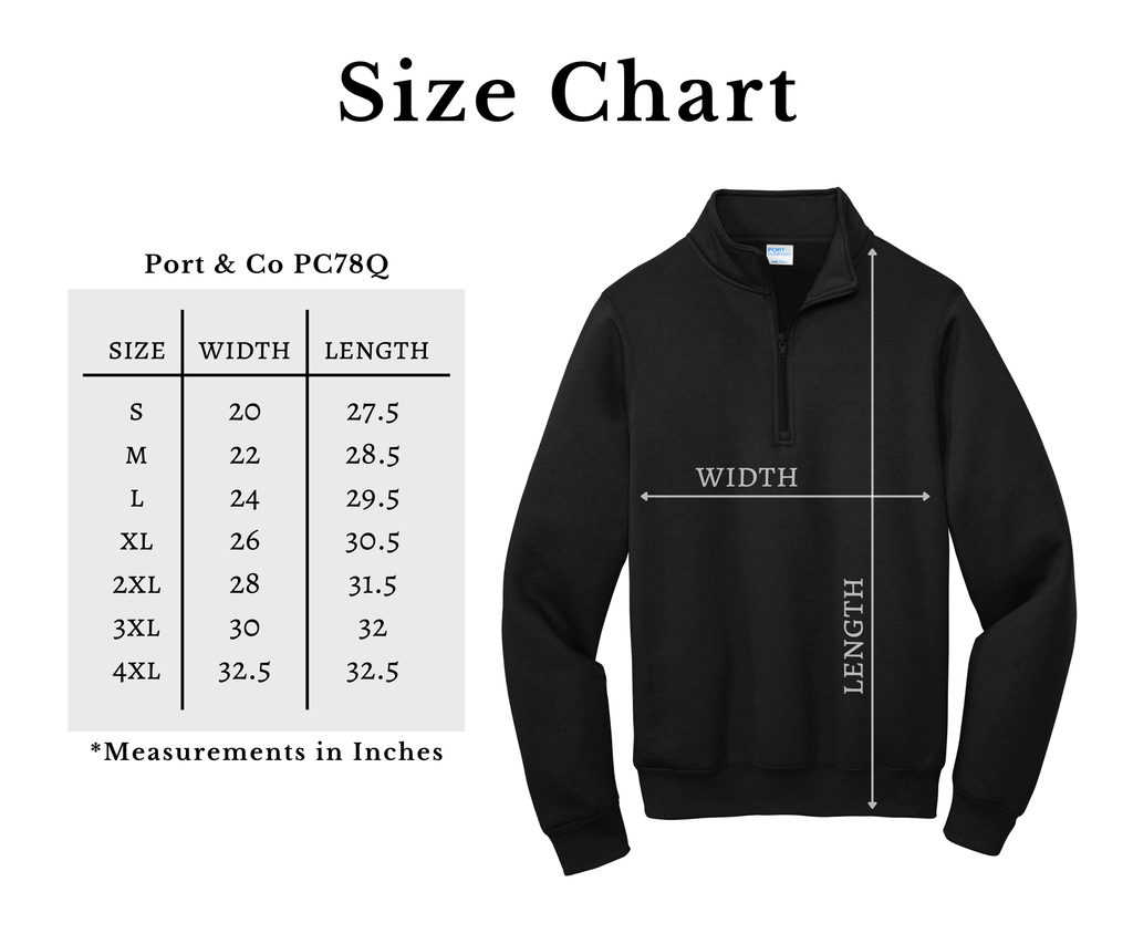 Sudadera unisex Core Fleece con cremallera de 1/4 – Bordado (Port &amp; Company PC78Q)