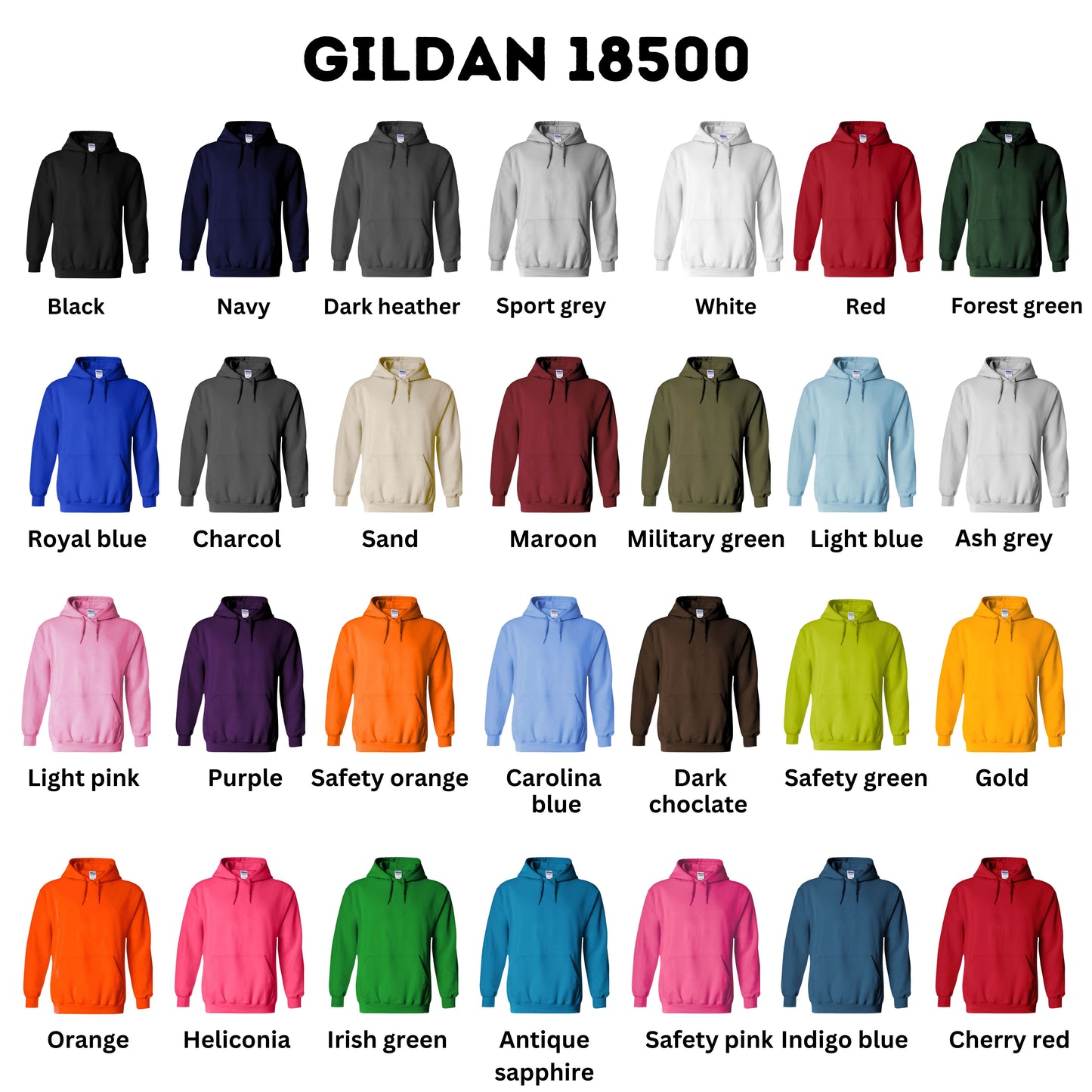 12 Custom Full Color Hoodies Package Deal – Gildan 18500