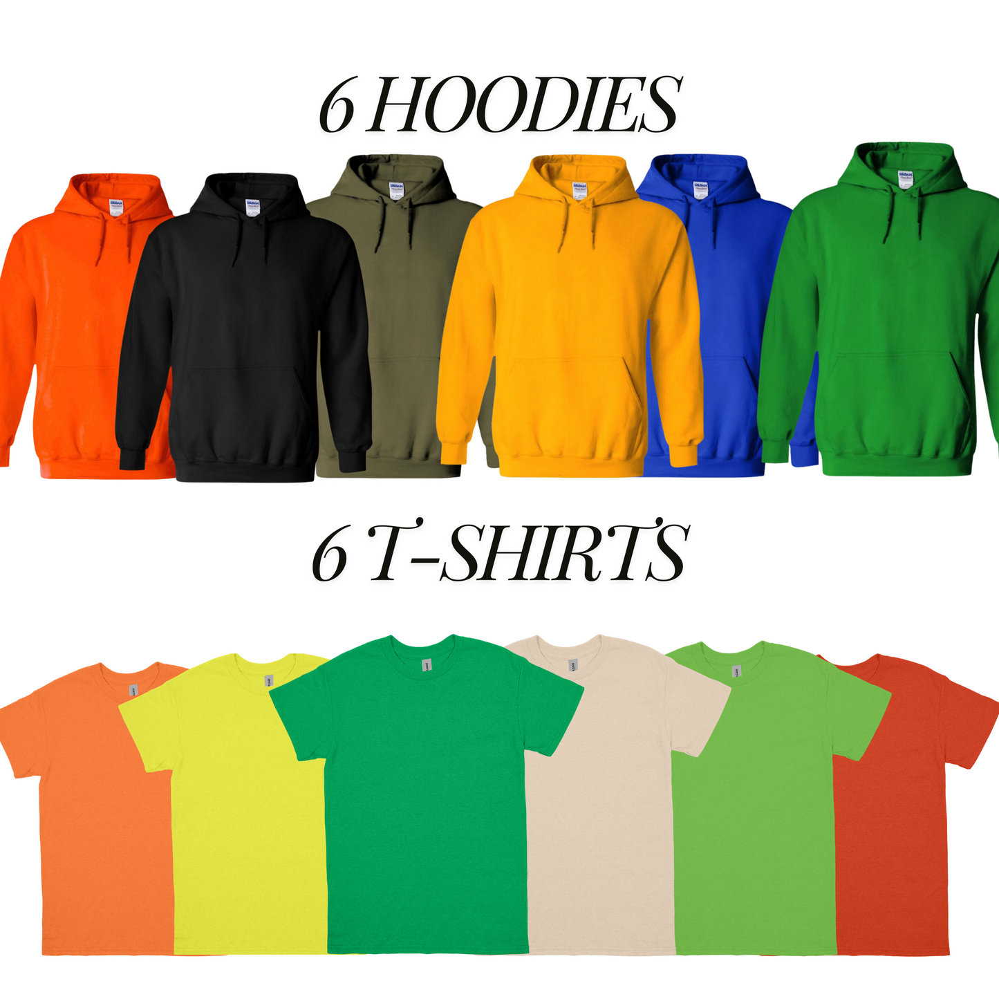 6 Hoodies + 6 T-Shirts Package Deal