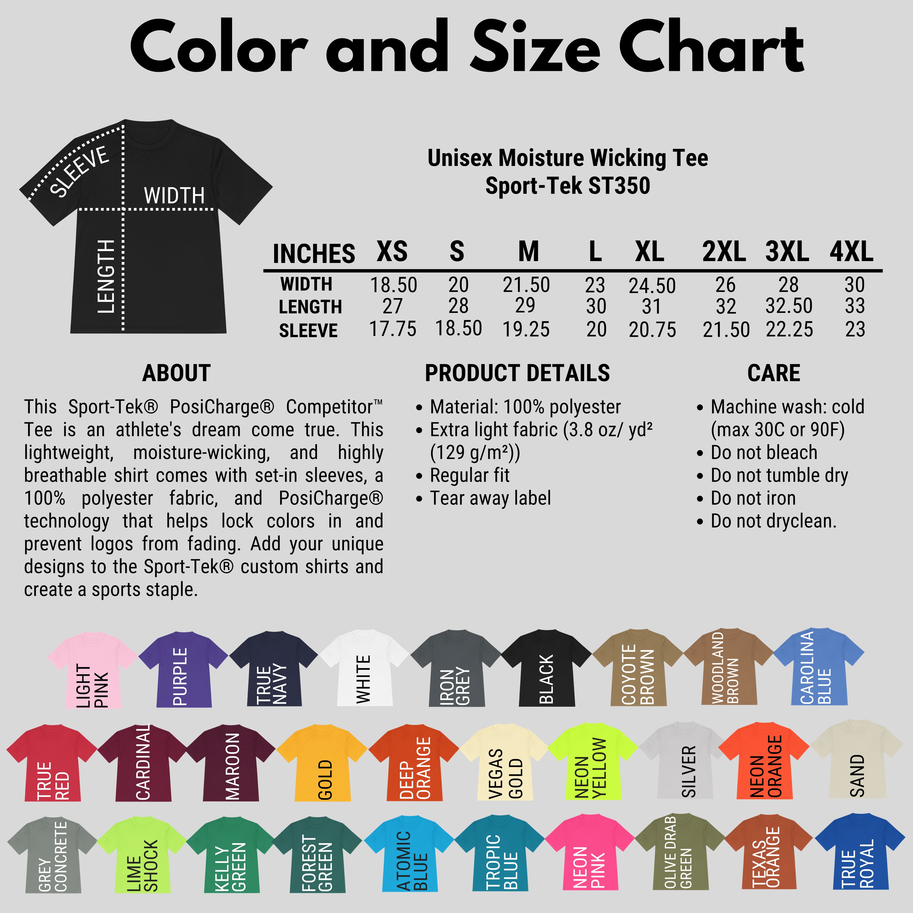 Custom Printed Sport-Tek ST350 Dry Fit T-Shirt – Upload Your Logo