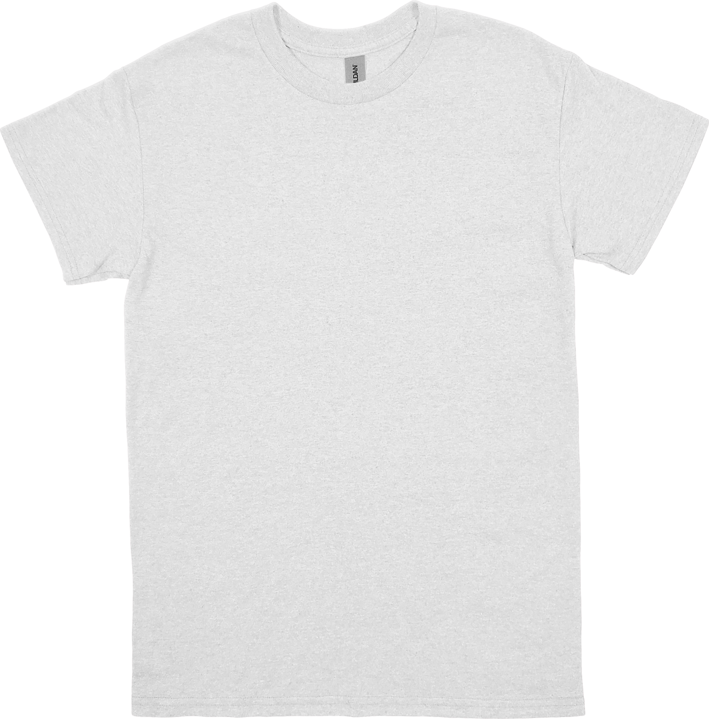 "12 Unisex Heavy Cotton™ Custom White T-Shirts with vibrant full-color print on Gildan G500, 100% preshrunk cotton, front chest print, unisex fit in S-XL, stretchable and durable after 50+ washes, available for custom logo printing from a print shop in Germantown, MD."