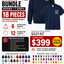 Custom Embroidered Hoodie + T-Shirt Starter Bundle – 18 Pieces