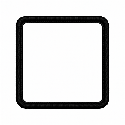 Black square patch with a border on a white background