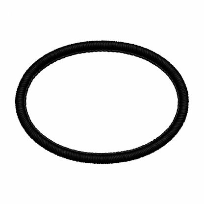 Black rubber gasket on a white background