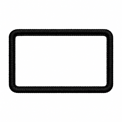 Black rectangular patch with white center on a white background