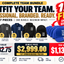 Paquete completo para equipos: 125 piezas bordadas + 12 gorras de béisbol GRATIS