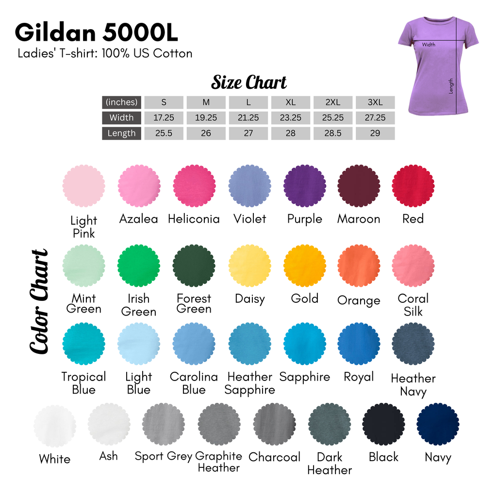 Custom Embroidered Gildan G500L Women's Heavy Cotton™ T-Shirt – Upload Your Logo