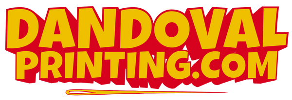Dandoval Printing logo with red and yellow text on a white background