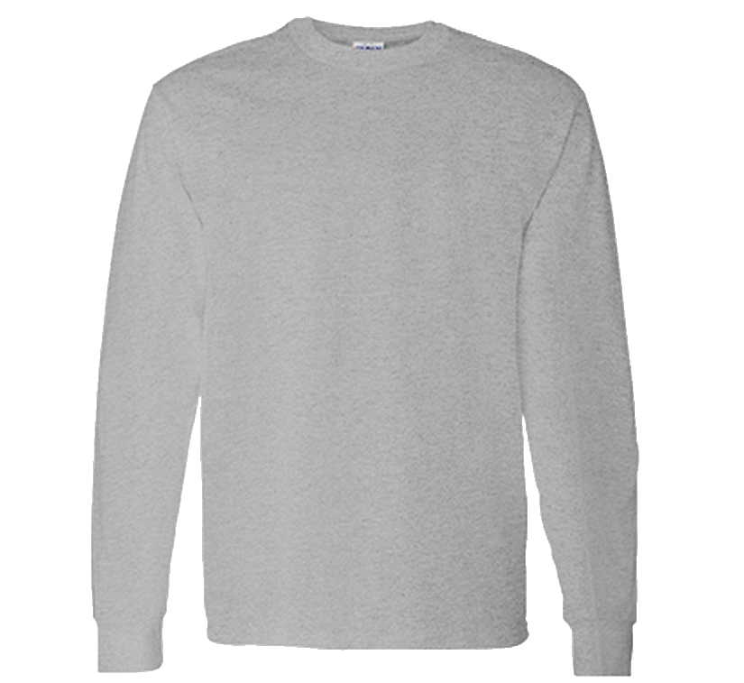 Gray long-sleeve shirt on a white background
