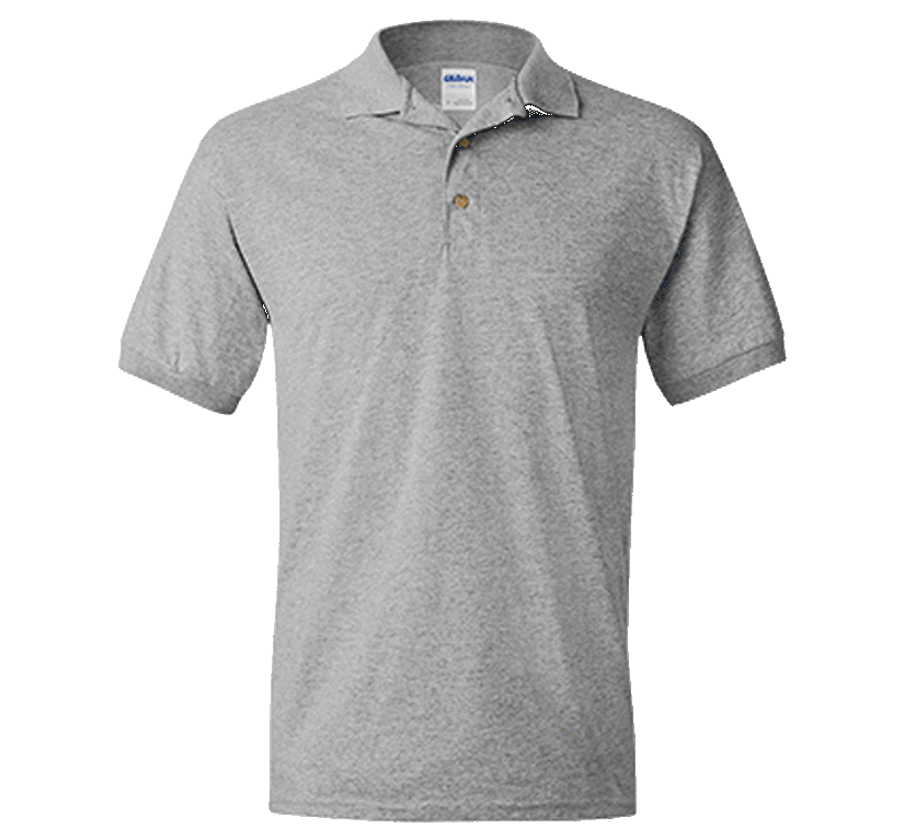 Gray polo shirt on a white background