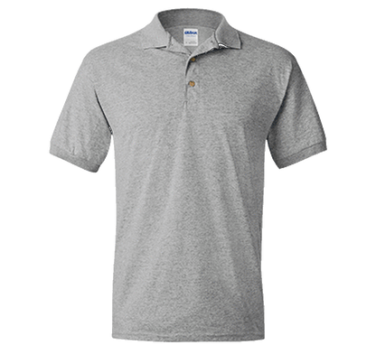 Gray polo shirt on a white background
