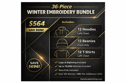 36-Piece Winter Embroidery Bundle