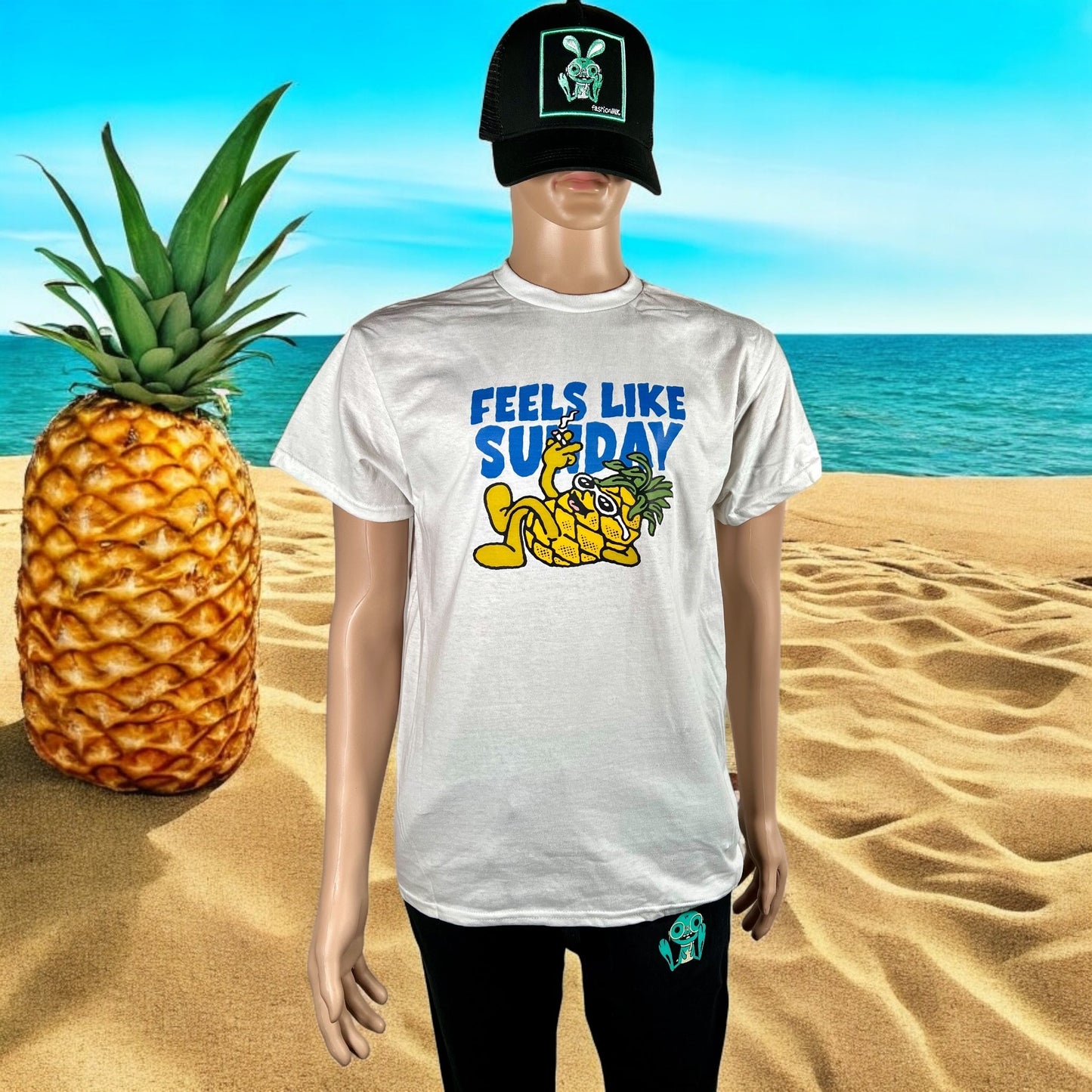 "Pineapple Express T-Shirt with vibrant pineapple print, 100% combed ringspun cotton"