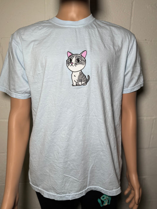 Custom Embroidered Pet Portrait T-shirt (Comfort Colors C1717), Unisex