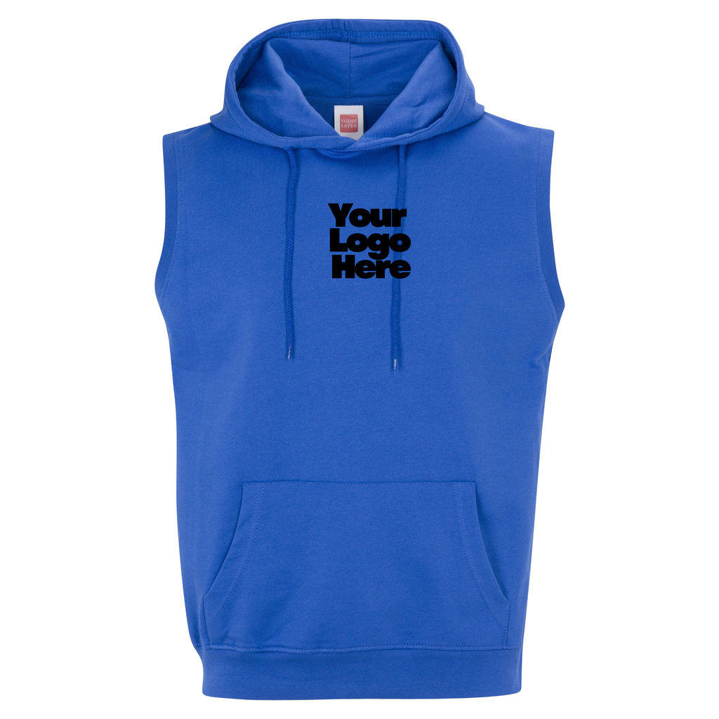 Custom Embroidered Sleeveless Hoodie 3130 French Terry – Upload Your Logo