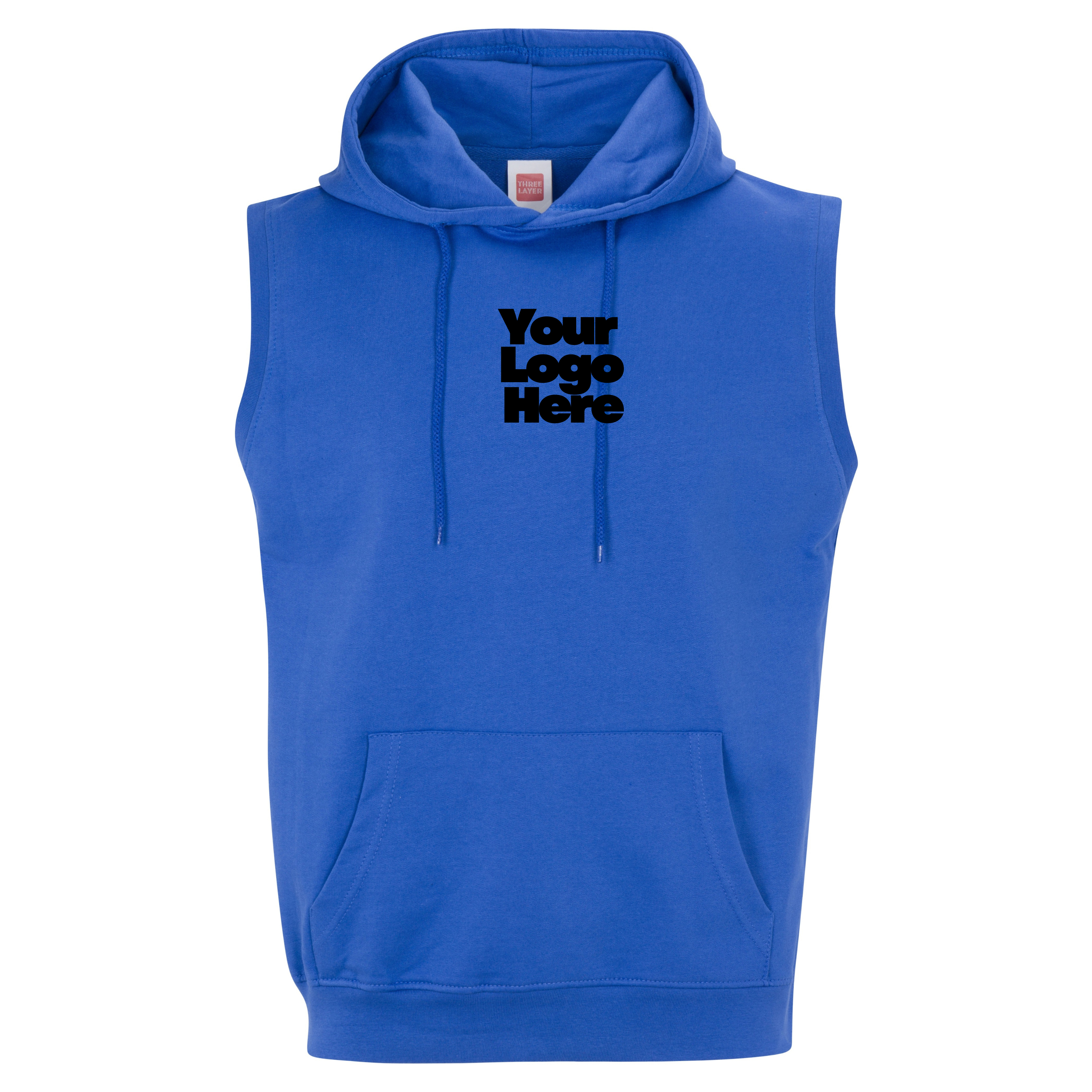 Custom Embroidered Sleeveless Hoodie 3130 French Terry – Upload Your Logo