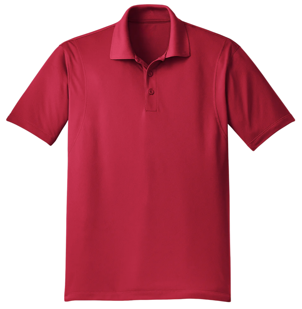 Red polo shirt on a white background