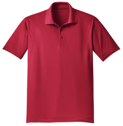 Red polo shirt on a white background