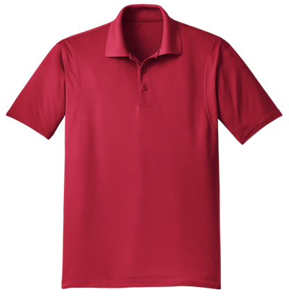 Red polo shirt on a white background
