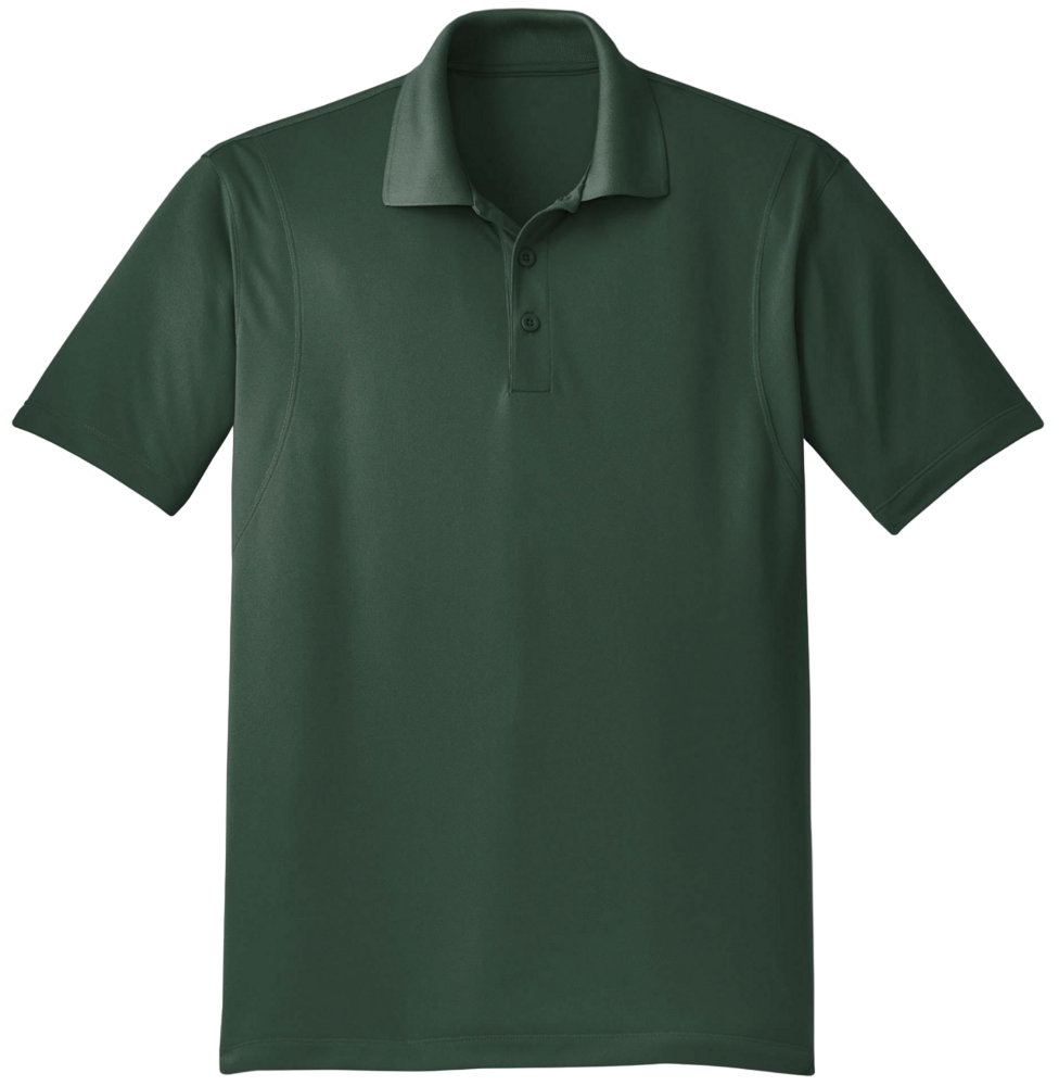 Green polo shirt on a white background