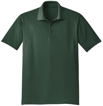 Green polo shirt on a white background