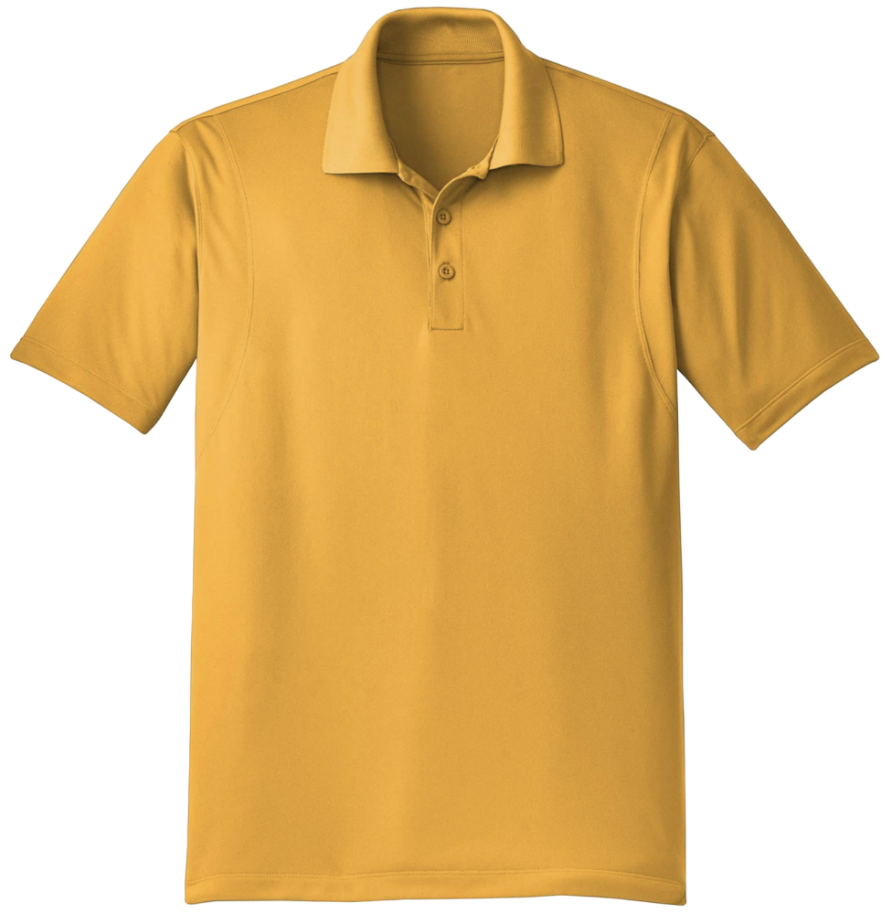 Yellow polo shirt on a white background