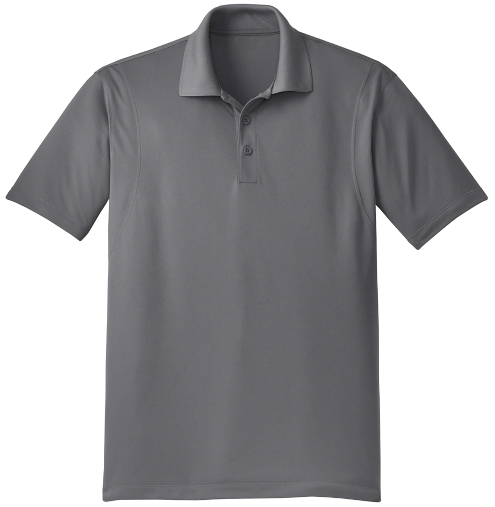 Gray polo shirt on a white background