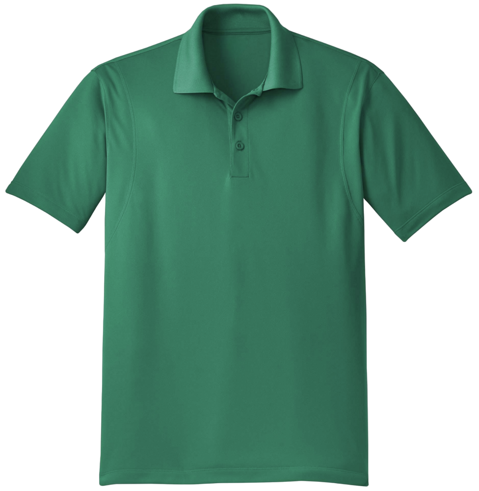 Green polo shirt on a white background