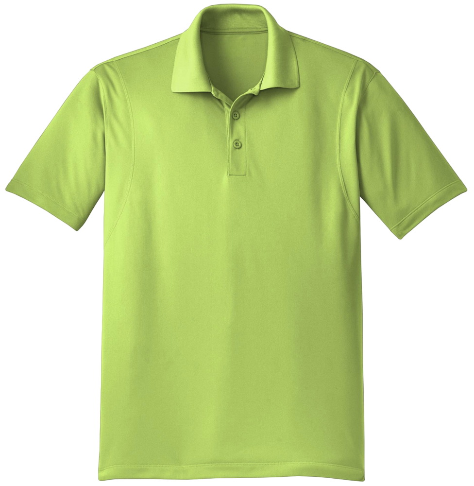 Green polo shirt on a white background