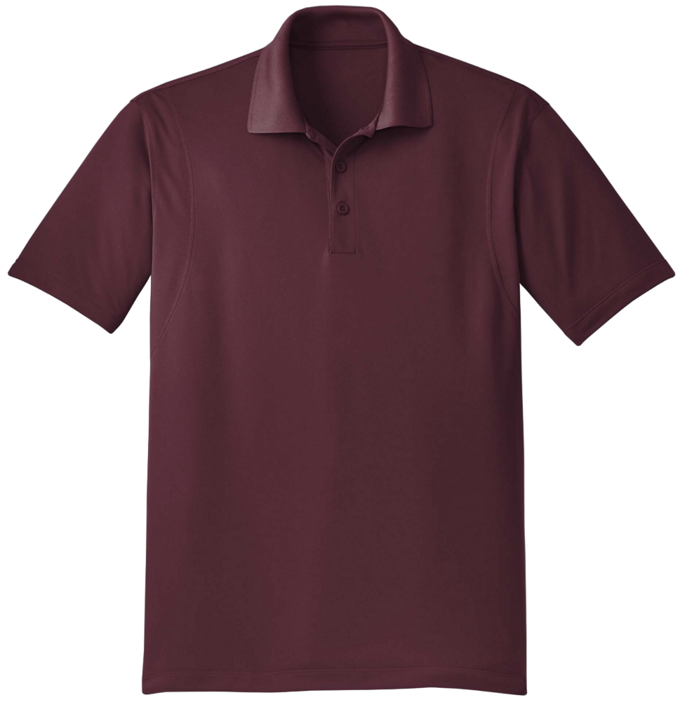 Maroon polo shirt on a white background