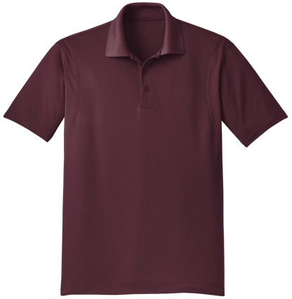 Maroon polo shirt on a white background