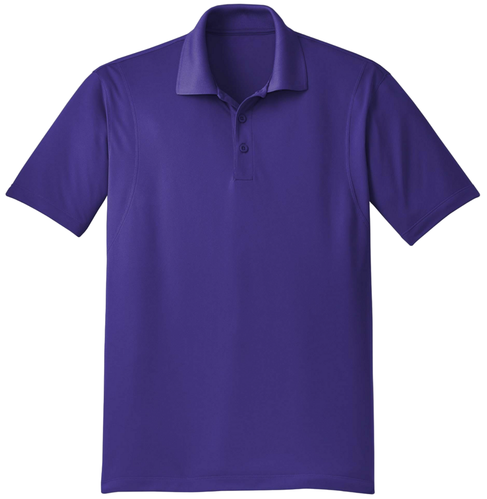 Purple polo shirt on a white background