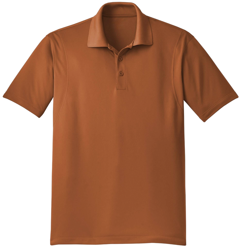 Brown polo shirt on a white background