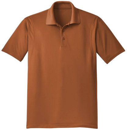 Brown polo shirt on a white background