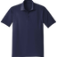 Navy blue polo shirt on a white background
