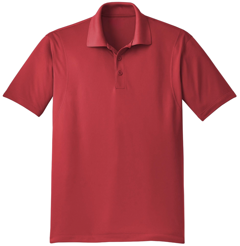 Red polo shirt on a white background