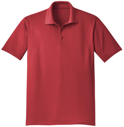 Red polo shirt on a white background