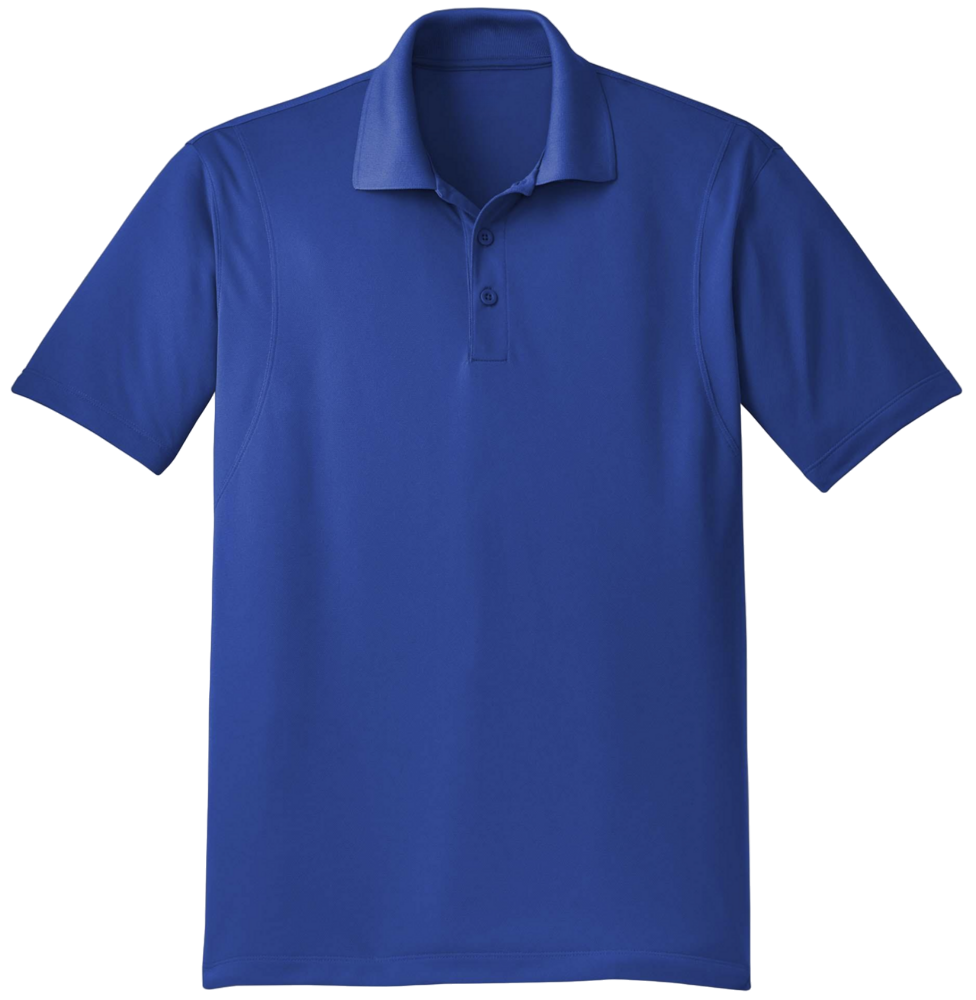 Blue polo shirt on a white background