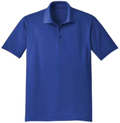 Blue polo shirt on a white background