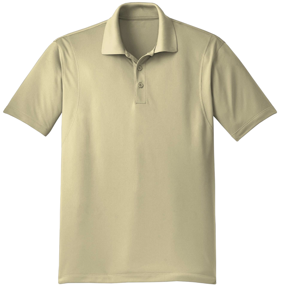 Beige polo shirt on a white background