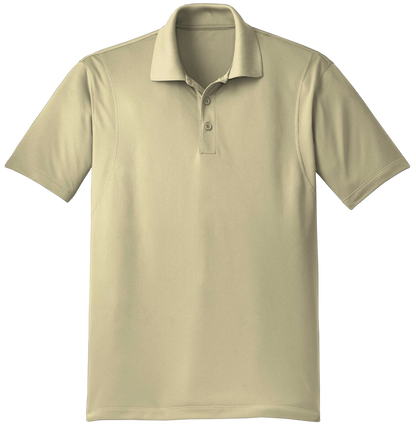 Beige polo shirt on a white background