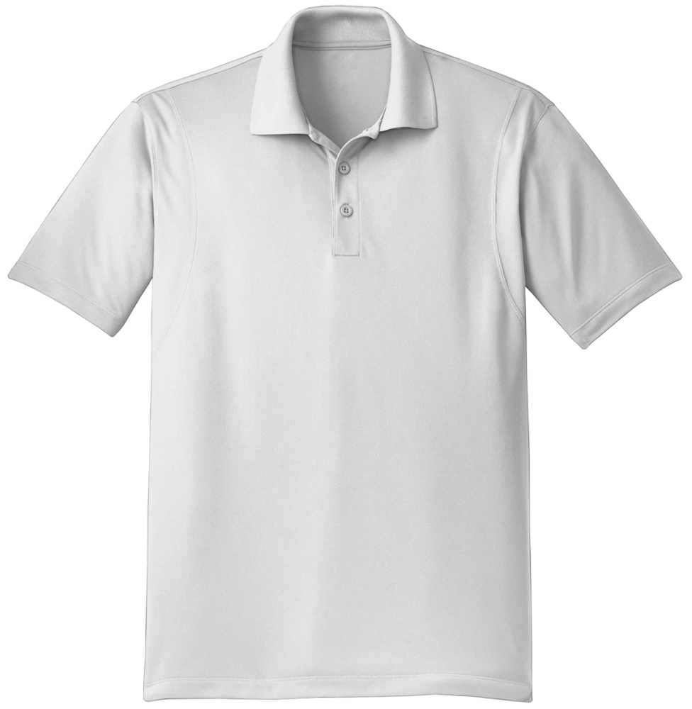 White polo shirt on a white background